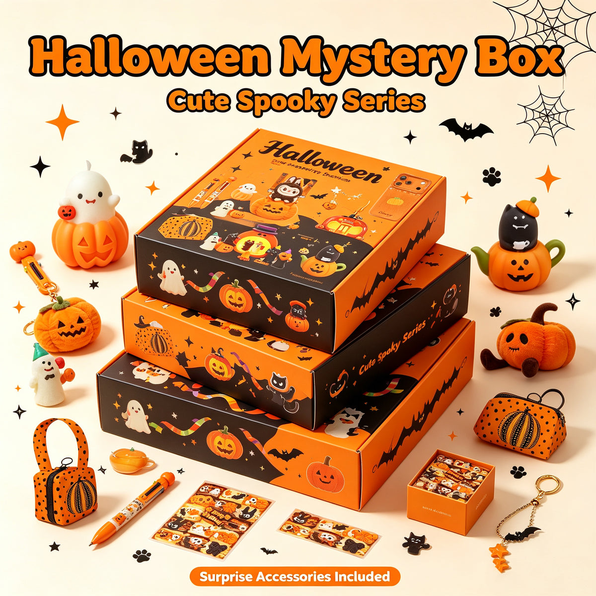 Halloween Mystery Box | Plush Toys, Keychains, Stationery & Home Decor Surprise Gift Box